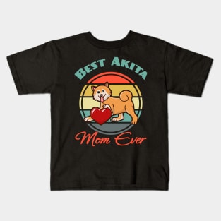 Best Akita Inu Mom Mama Ever Dog puppy Lover Cute Mothers Day Kids T-Shirt